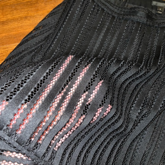 J. Crew Black Striped Eyelet A-Line Knee Length Fully Lined Skirt Size 2 - Picture 9 of 11